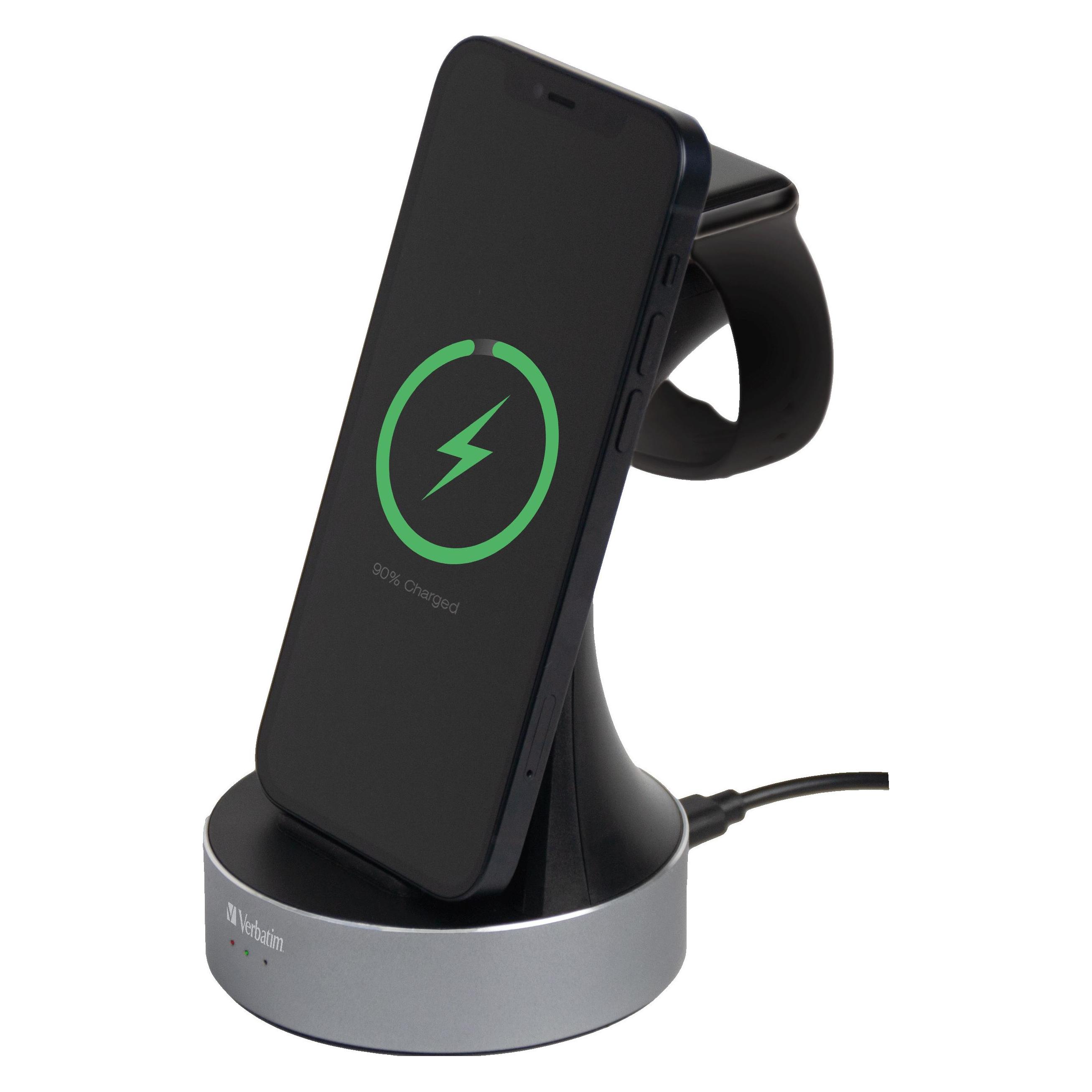 Verbatim 2 in 1 Qi Wireless+Apple Watch Charger (27 W) (49555)