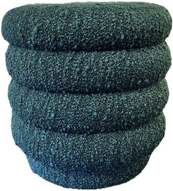 Signature Pouf de table pivotant en tissu bouclette verte Vert 47x47x47cm