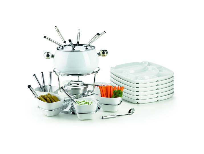 MÄSER Fondue-Set Eaty weiss Edelstahl - Fondue-Set