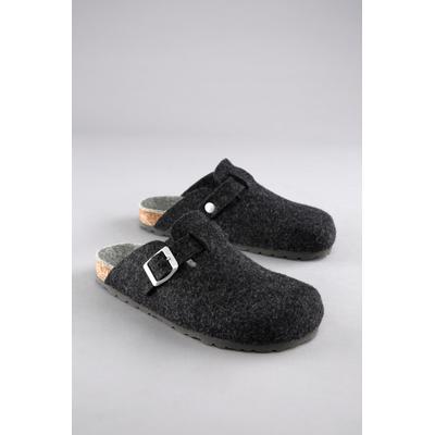 Clog ANISTON SHOES, Damen, Gr. 36, schwarz (schwarz meliert), Textil, meliert, Schuhe Clog, Hausschuh, Homeslipper mit verstellbarem Riemchen