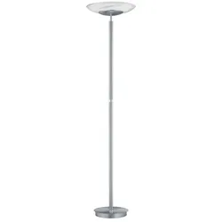 Hell LED-Stehlampe Findus Alu, Eisen, Stahl & Metall Silber Nickel matt