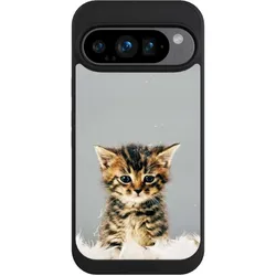 Nivocase Handyhülle für Google Pixel 9 Pro Hülle NIVOpure Case Schwarz Feder Haustier Katze (Google Pixel 9 Pro), Smartphone Hülle, Schwarz