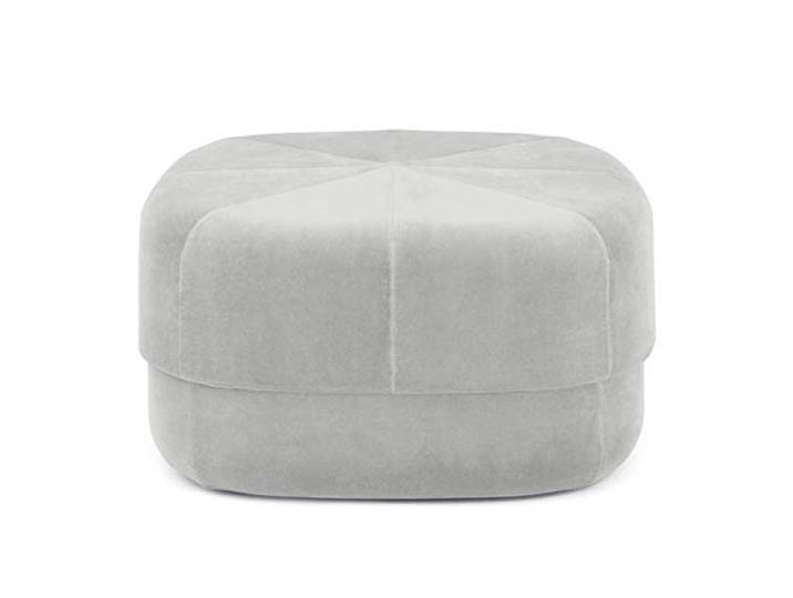 IXMLDAXD Der Stuhl, Soft Velvet Round Ottoman - Orange Padded Coffee Table Footstool for Living Room & Bedroom Extra Seating(Light Grey,65x65x36cm(26x26x14inch))
