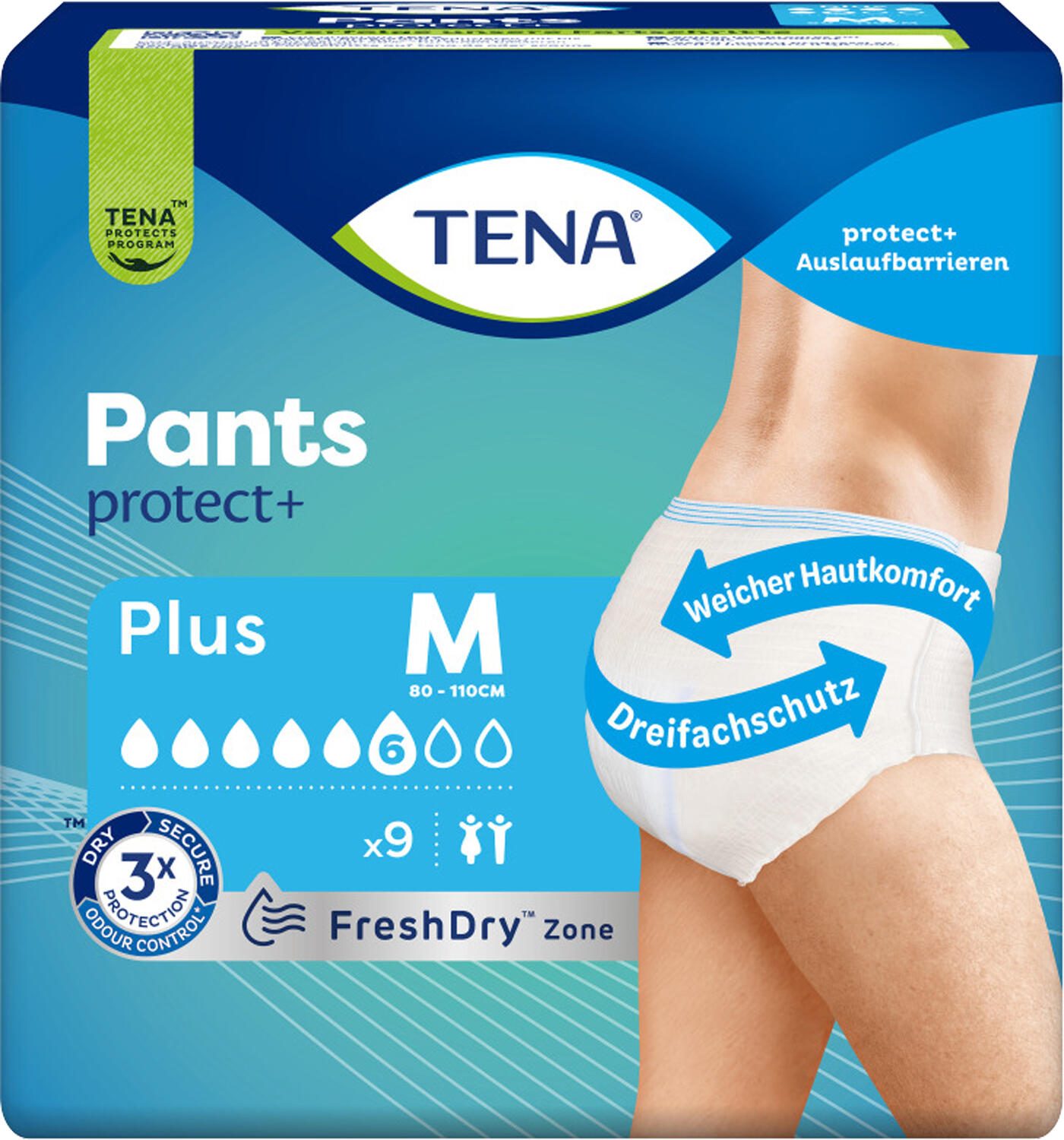 TENA Inkontinenzhosen Pants protect+ Plus Größe M 792695