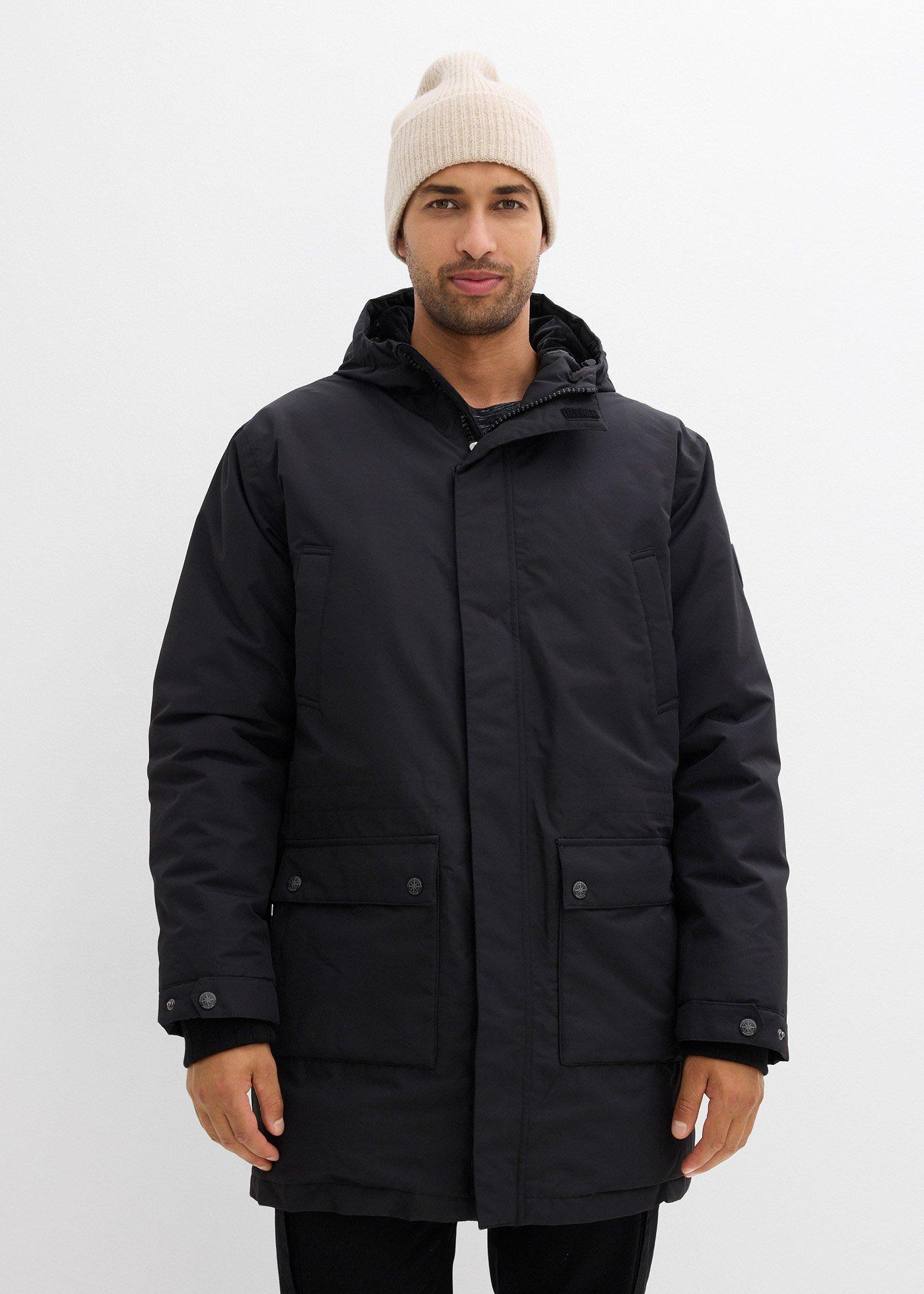 bonprix Wasserdichter Funktionsparka mit Echtdaunen, schwarz, Gr.54, Modischer Thermo Parka. Der Parka wurde mit recycelten Daunen produziert und ist von innen gesteppt. Zu dem besitzt der Parka diverse Funktionen., aus Daunen