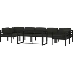 Helloshop26 - Gartenmöbelset 8-teilig mit Kissen anthrazitfarbenes Aluminium 02_0017464