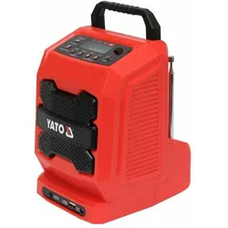 Yato Radio Akumulatorowo-Sieciowe 18v Bez Akumulatora I ładowarki (AM, FM, Bluetooth), Radio, Schwarz, Rot