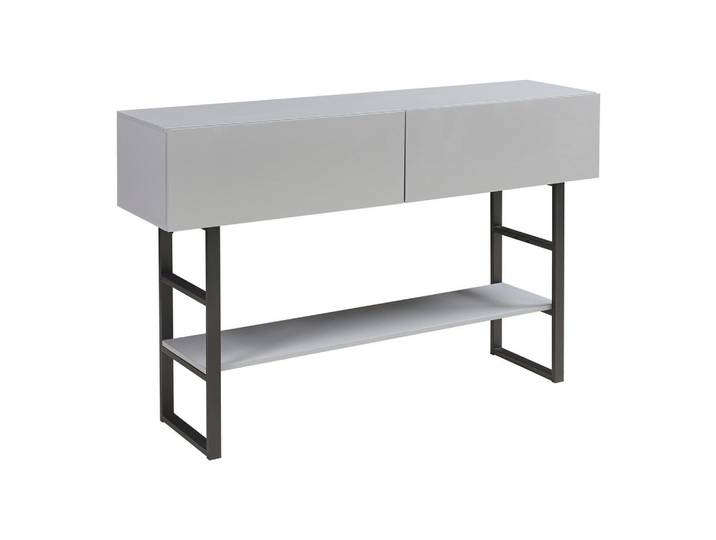 [en.casa] Konsolentisch Varberg, Hellgrau, Metall, Rechteckig, 120x75x30 cm, Wohnzimmer, Wohnzimmertische, Konsolentische