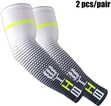 Uplift Essentials Unisex Cooling Sports Arm Sleeves With UV Sun Protection white m