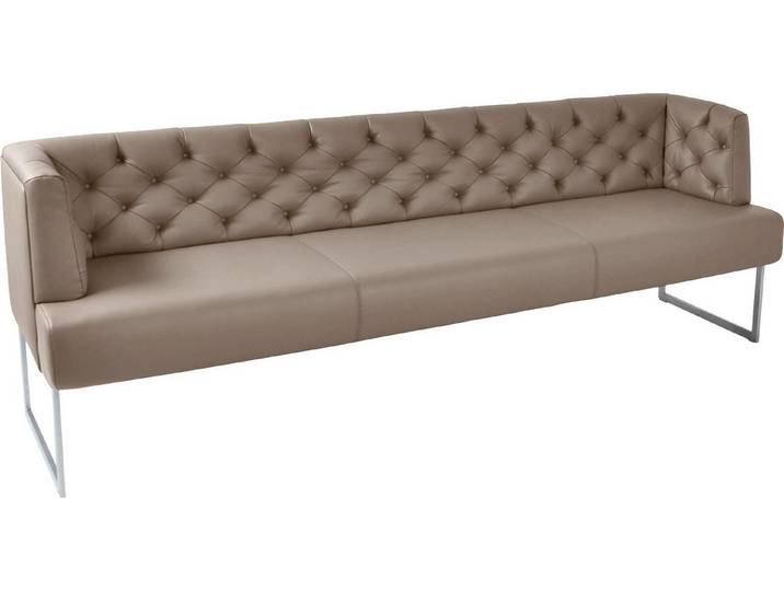K+W Komfort & Wohnen Polsterbank Creso, im modernen Chesterfield-Look, Füße in Edelstahl-Optik