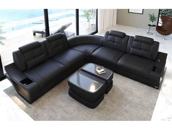 Ecksofa Elena Lang L-Form aus Leder