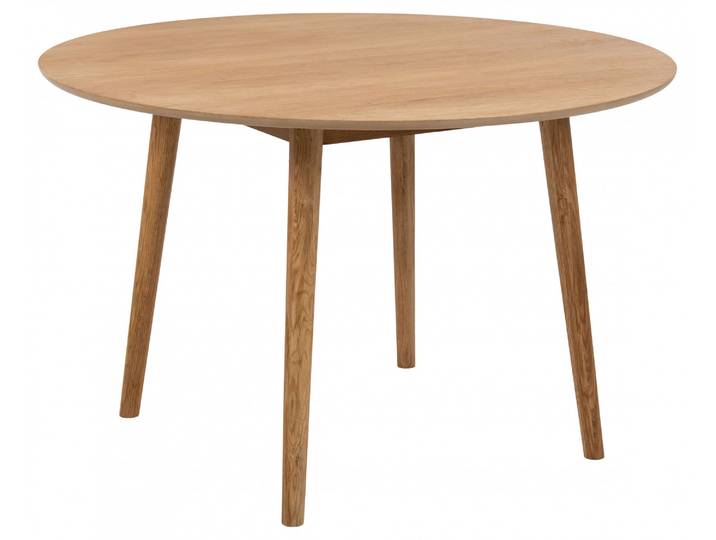 Esstisch ACTONA GROUP Nagano , beige (natur), B:120cm H:75cm T:120cm, Tische, Esstisch, Runder Esstisch, geöltem Eichenfurnier, Eiche Beinen, Ø: 120 cm