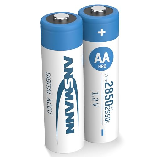 Ansmann AA NiMH oplaadbare batterijen 2850 mAh, 1,2V (2 stuks)