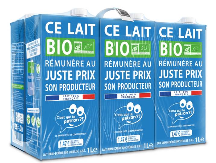 C’EST QUI LE PATRON Lait demi écrémé Pack de 6x1L