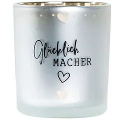 Windlicht Glücklich Macher 8cm silber