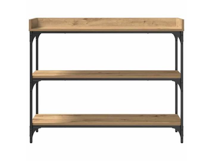 [1 pc]Console de Rangement - Marron - Table console/armoire latérale - avec étagère chêne artisanal 100x305111