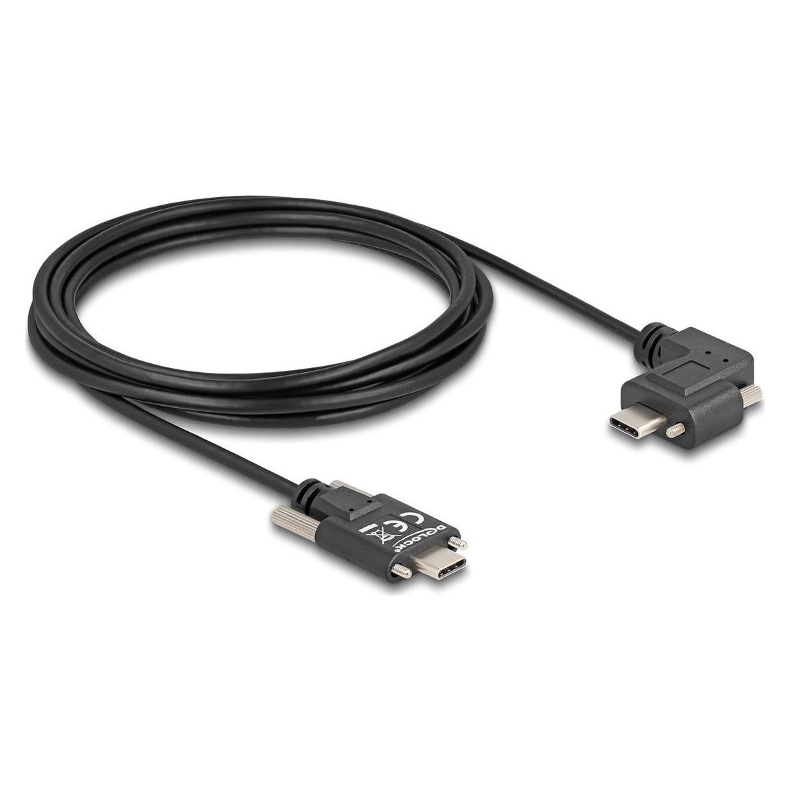 Delock USB 2.0 Kabel USB Type-C Stecker mit Schrauben zu USB (3 m, USB 2.0, 60 W) (80958)