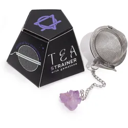 Raw Crystal Gemstone Tea Strainer - Amethyst Cluster