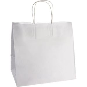Papstar Papiertüten 88846, weiß, 25 x 26 x 17cm, mit Henkel, 25 Stück
