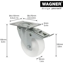 WAGNER® design yourself Transportgeräte-Lenkrolle RO 7500 silber
