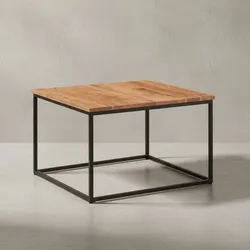 KADIMA DESIGN Couchtisch Industrial, Akazienholz & Eisengestell, Handgefertigt