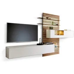 SCHÖNER WOHNEN-Kollektion Wohnwand Yonna Holz Eiche Natur / Lack weiß