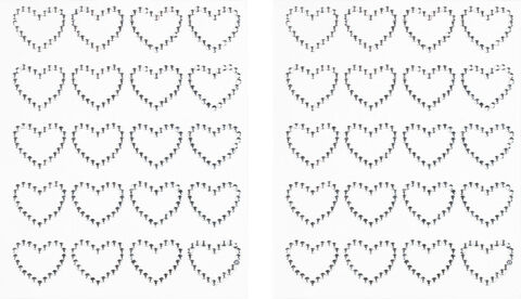 Strass-Sticker "Herzen", 40 Stück
