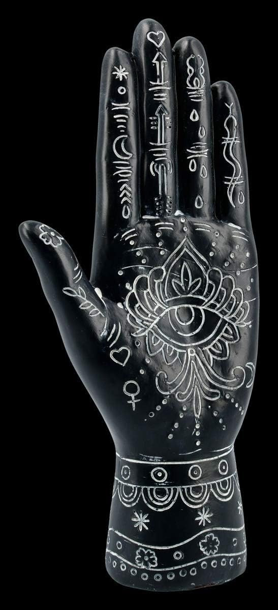 Decoratief Figuur Hand van Fatima - Handbeschilderd Kunststeen - Zwart - Hoogte: 215 cm