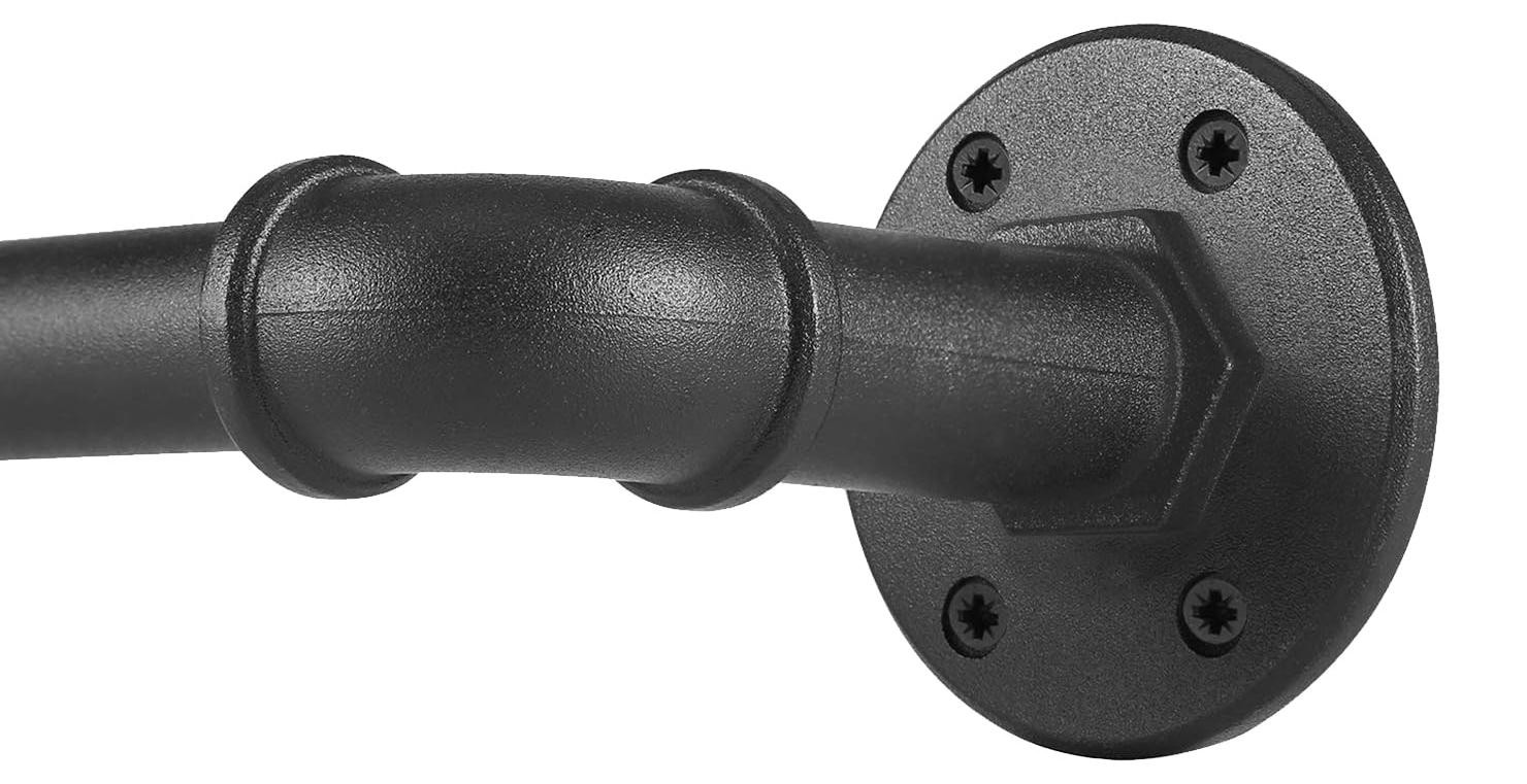 Dripio Verstelbare gordijnstang, 88-266 cm, zwart, metaal, uitschuifbaar