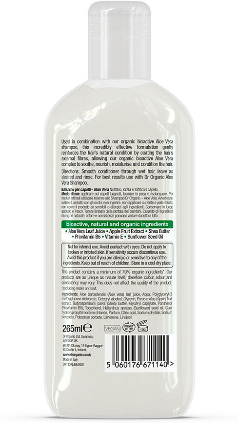 Dr. Organic APRÈS-SHAMPOING Aloe Vera 265 ml