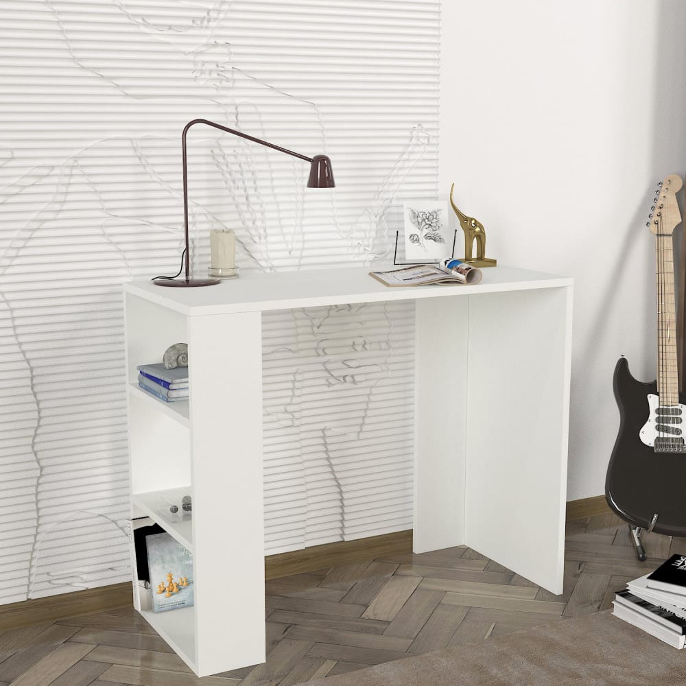 Habitat & Jardin Bureau en bois blanc l90 Blanc 90x74x40cm