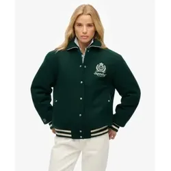 Superdry für Damen. W5011927A Grüne Bomberjacke Country Club Wool (L), Lässig, Wolle