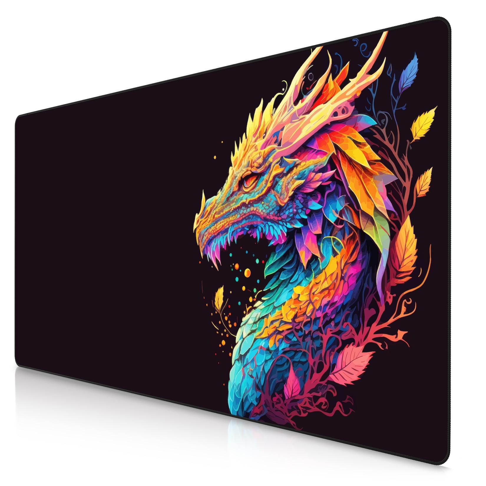 Titanwolf Gaming Mauspad XXXL Speed Gaming Mousepad 1200x600 mm, Deskpad, rutschfest & abwaschbar, für Speed & Präzision, Color Dragon