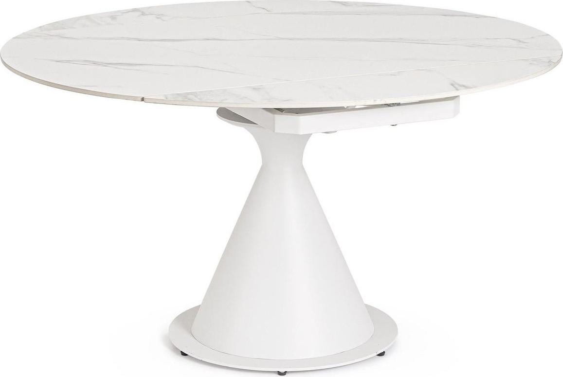 Tisch Jonni 85-135 x 85 x 75 cm Stahl Weiß