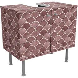 WASCHBECKENUNTERSCHRANK Fischschuppen Fliesen Keramikoptik Rosa 60/55/35 cm