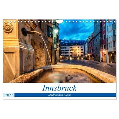 Innsbruck - Stadt in den Alpen (Wandkalender 2027 DIN A4 quer), CALVENDO Monatskalender