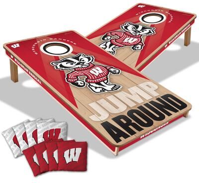 Skip's Garage Wisconsin Badgers NCAA 2x4 Professional Cornhole Board Set