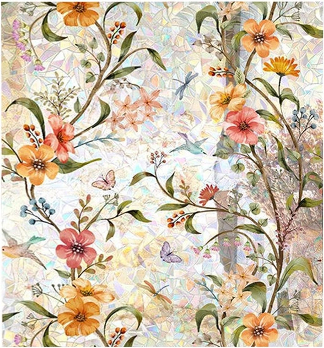 Raamfolie met regenboogeffect voor privacy en decoratie, Gekleurd, 40 x 100 cm