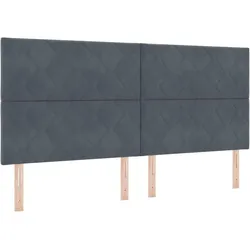 vidaXL Kopfteil Wandmontiert Geometrisch Dunkelgrau 200 cm Samt
