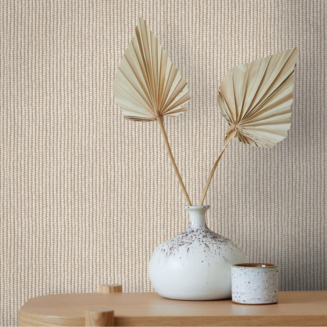 Marlow Home Co. Amogh Collection Rope Weave 10.05m x 53cm Wallpaper Roll Beige