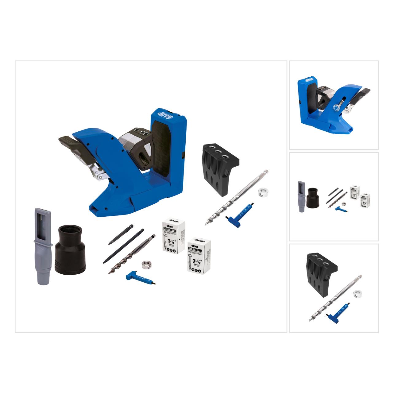 Kreg Pocket Hole Jig 720 Taschenloch Bohrschablone + Micro Bohrschablone + Stufenbohrer + Bit + Schr (KPHJ720-INT)