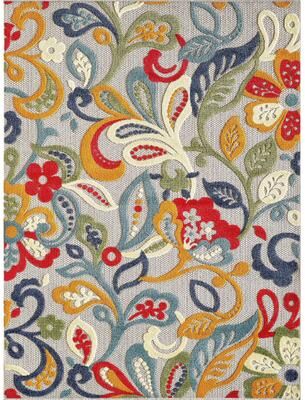 Domani Napa Floral Textured Indoor/ Outdoor Rug