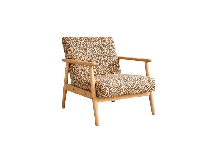 Sessel Lareen - aus Gummiholz mit Design-Bezug - Gemustert - Luxusbetten24