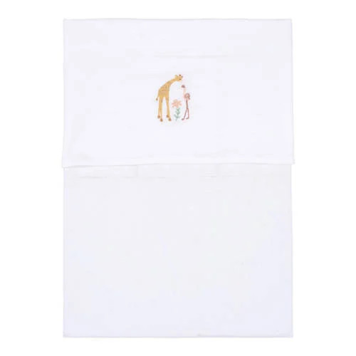 Little Dutch ledikantlaken Flamingo - Wit - 140 x 110 cm