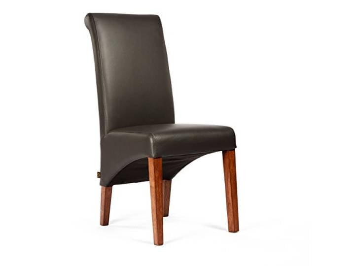 SIX® Lederstuhl Felice Leder Braun Stuhlbeine Nussbaum Lederstühle Stühle Stuhl