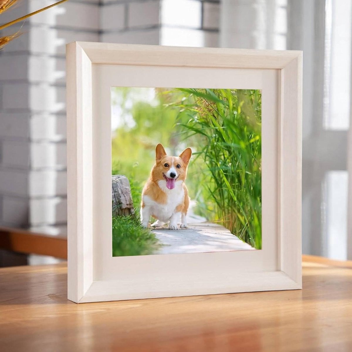 Wandlijst Vierkant Wit - Houten Fotolijst - 15x15 inch