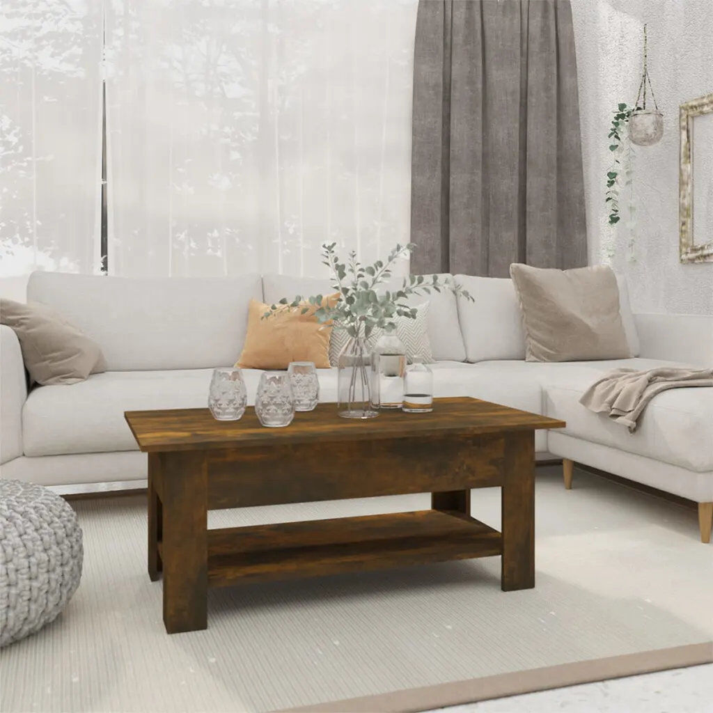 Union Rustic Coffee Table 102x55x42 cm Engineered Wood Smoked Oak 42cm H X 102cm W