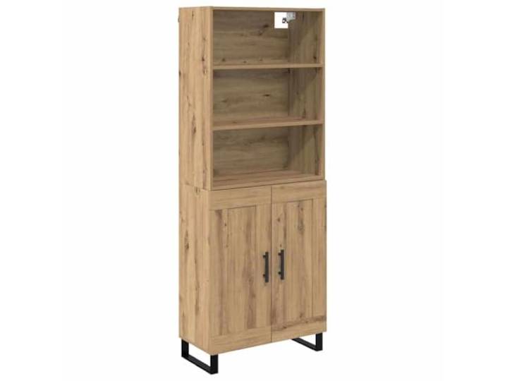 Kaorsrow Highboard 2-teilig Artisan-Eiche Holzwerkstoff Standregal Vielseitiger Aufbewahrungsschrank mit Scharniertüren und Metallbeinen für Wohnzimmer, Schlafzimmer oder Essbereich.