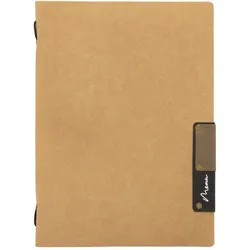 Securit® Speisekartenhülle A5 "Nature" - Beige - Naturfaser - 4 Sichtseiten
