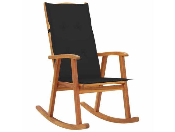 LKJephalotrop Schaukelstuhl Massivholz Akazie mit Auflagen 2-Teilig Ergonomischer Schwingsessel aus Akazienholz mit weichem Polster für Wohnzimmer Terrasse Balkon und Leseecke.